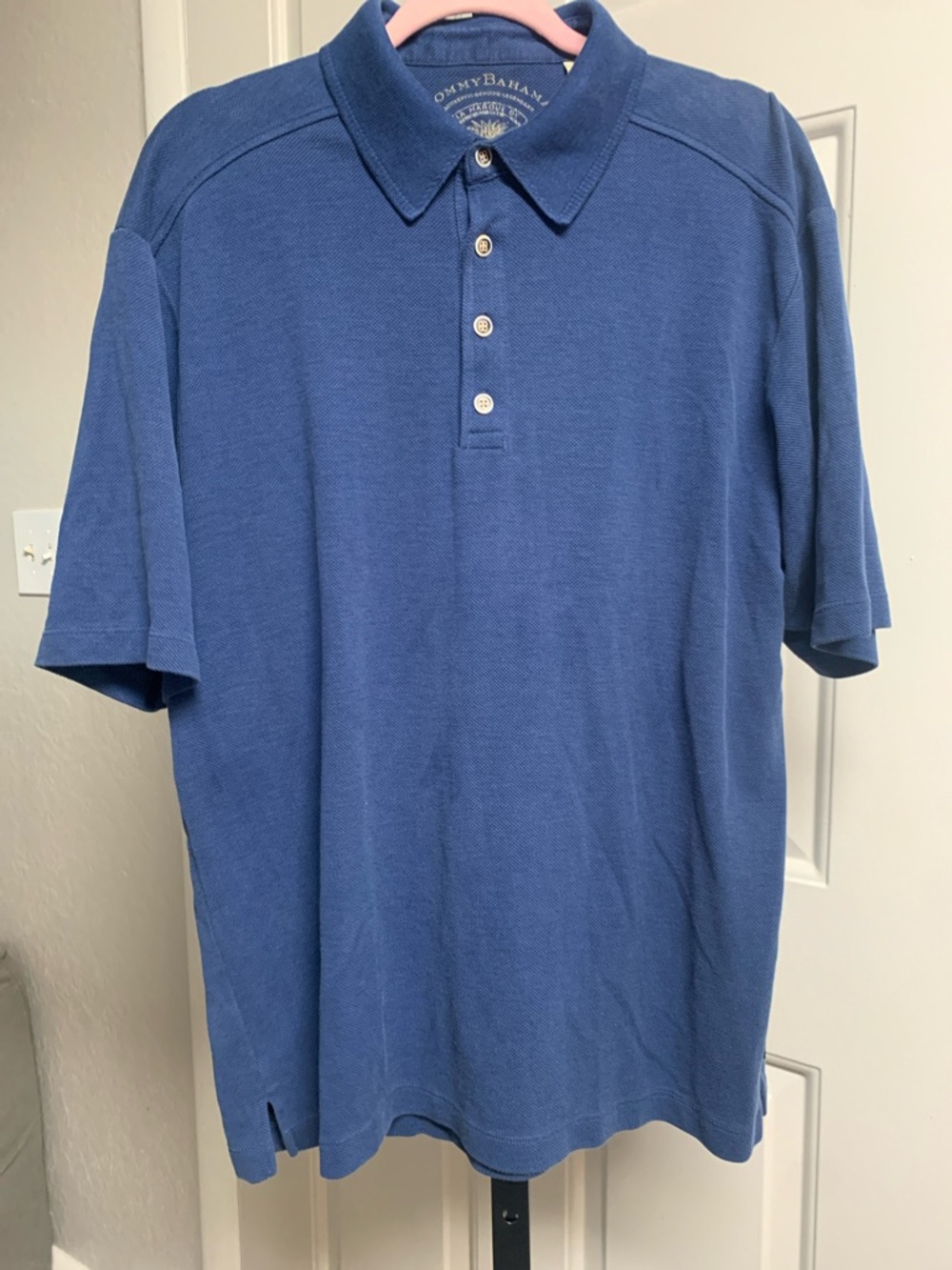Tommy bahama silk cotton blend short sleeve polo shirt large